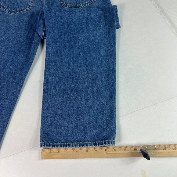 Madewell Jeans Women 32x28* Low Slung Straight High Rise Blue Faded Denim Tag 28 - Picture 11 of 16